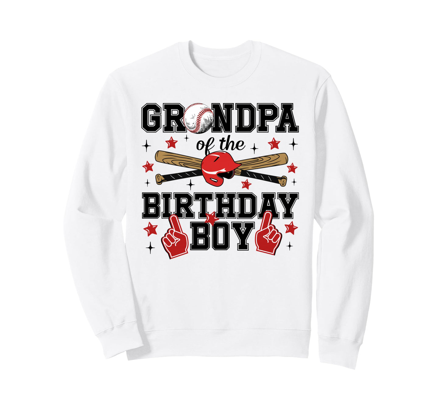 Grandpa Birthday Baseball Sport Sweatshirt - Aesthetic Graphic Men Women - T-Shirt, Sweatshirt, Hoodie