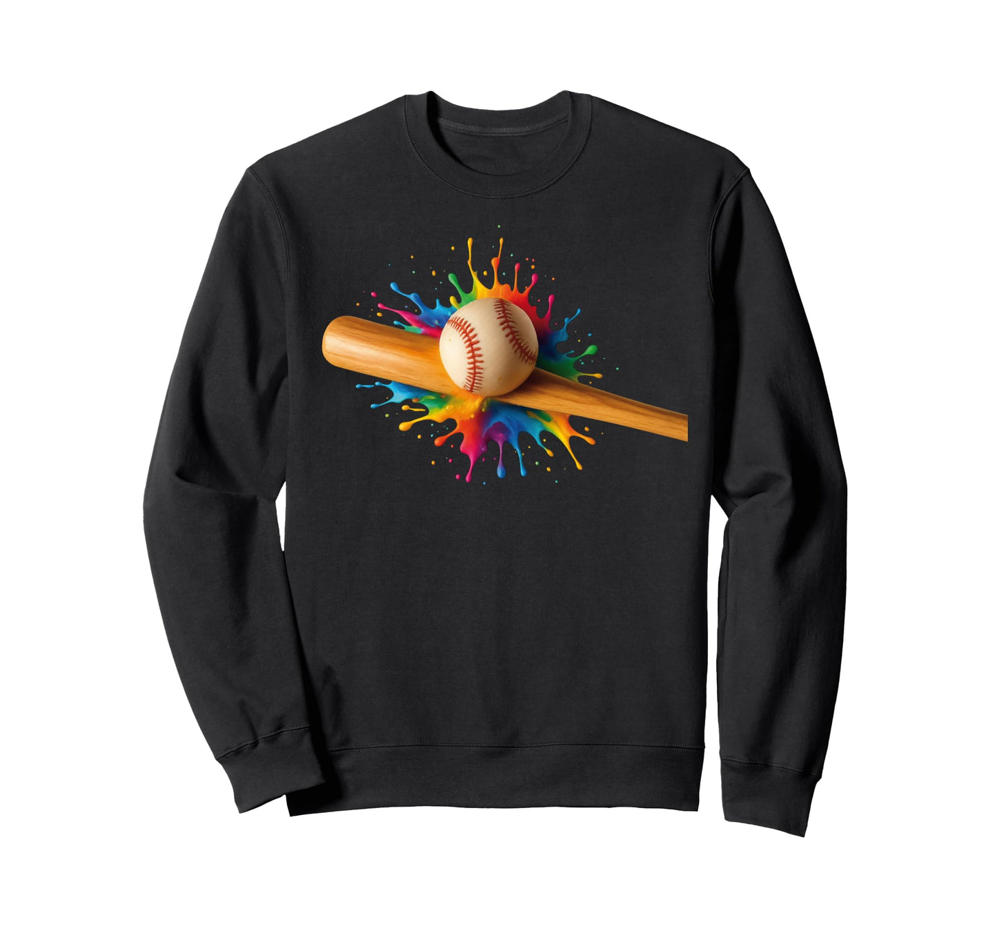 Baseball Bat Hitting Ball Sweatshirt - Casual Everyday Wear for Adults - T-Shirt, Sweatshirt, Hoodie