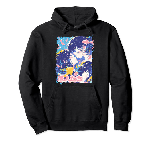 Anime Couple Y2K Aesthetic Pastel Hoodie - Streetwear Style for Adults - T-Shirt, Sweatshirt, Hoodie