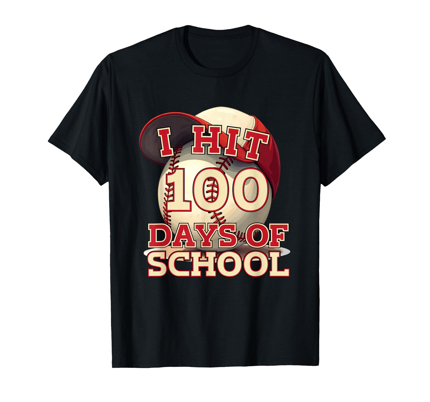 I Hit 100 Days School Baseball Lovers T-Shirt - Custom Art Print for Adults - T-Shirt, Sweatshirt, Hoodie