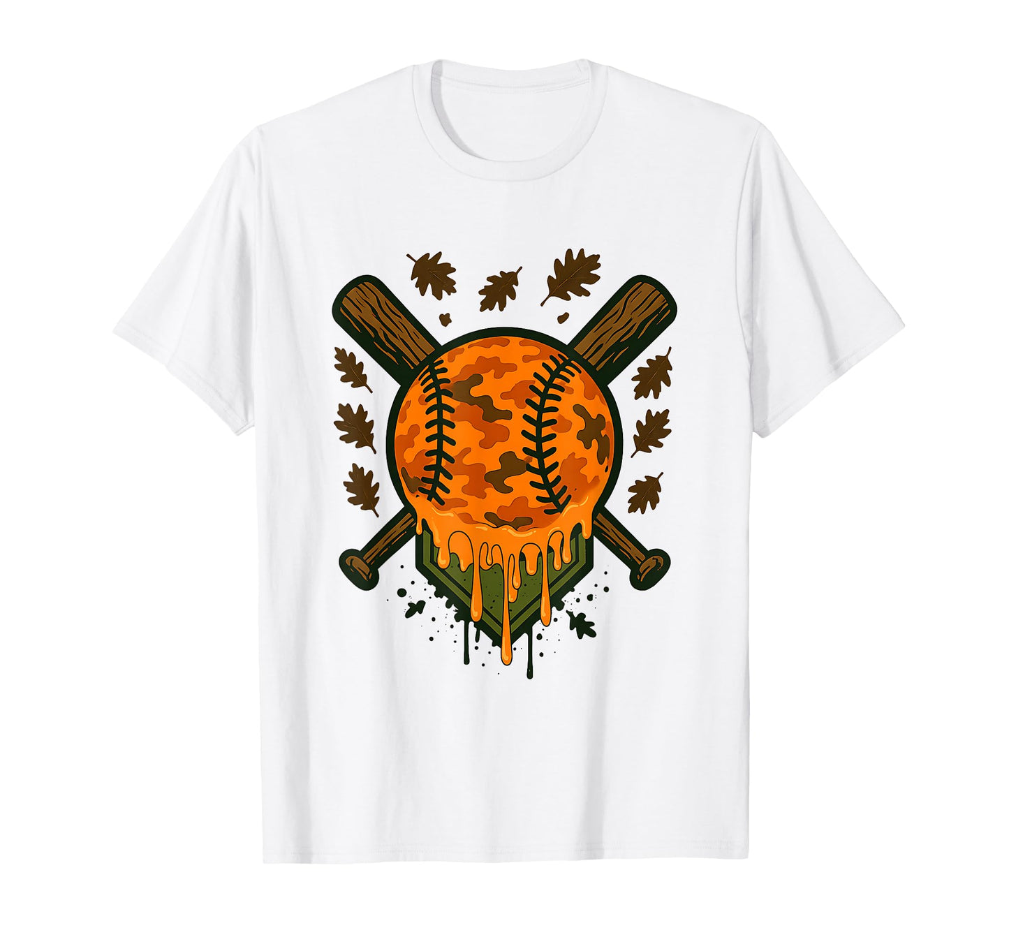 Baseball Drip Ice Cream Dripping T-Shirt - Novelty Apparel for Adults - T-Shirt, Sweatshirt, Hoodie