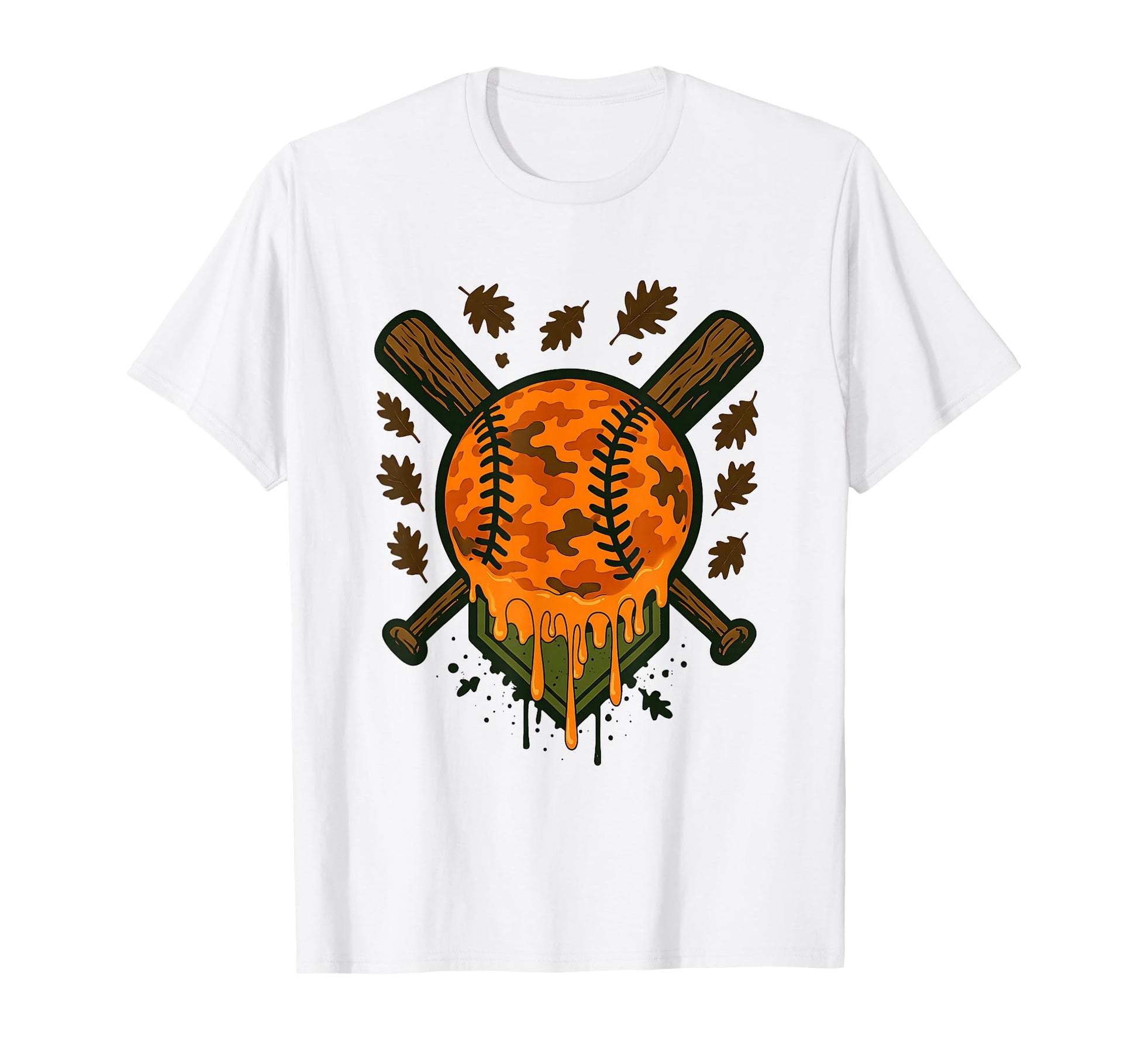 Baseball Drip Ice Cream Dripping T-Shirt - Novelty Apparel for Adults - T-Shirt, Sweatshirt, Hoodie