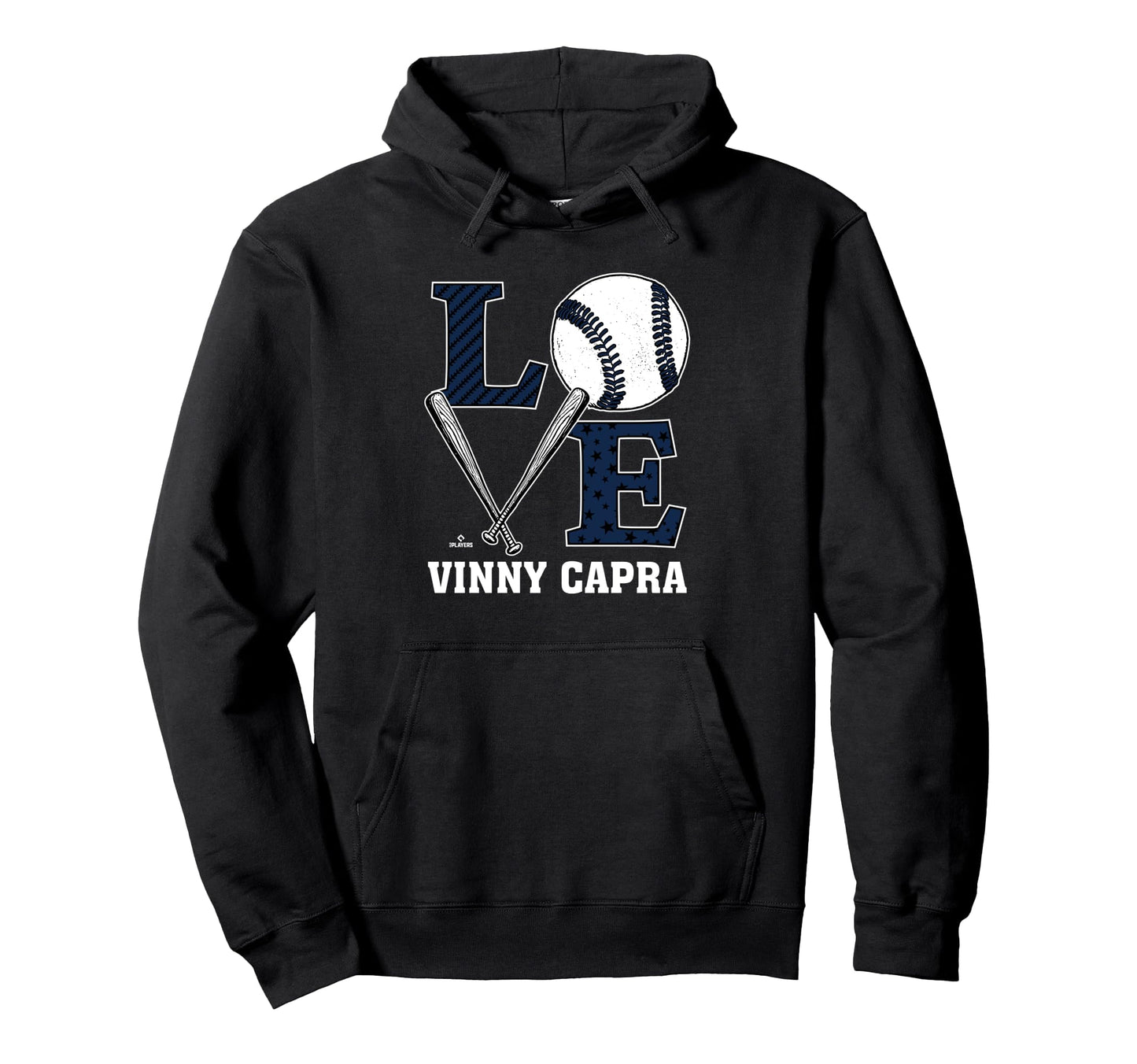 Distressed Baseball Love Vinny Capra Hoodie - Unique Graphic Unisex - T-Shirt, Sweatshirt, Hoodie