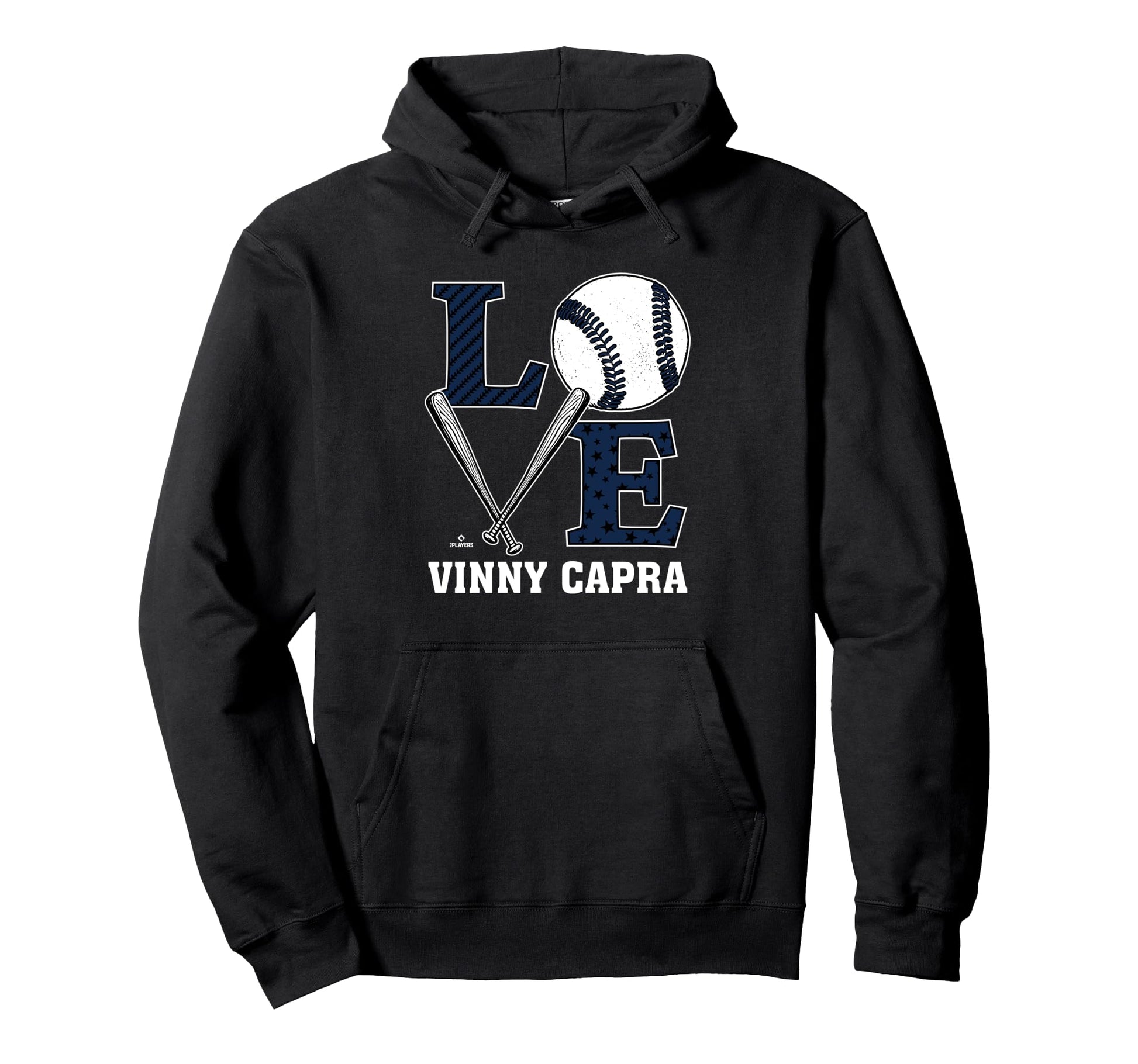Distressed Baseball Love Vinny Capra Hoodie - Unique Graphic Unisex - T-Shirt, Sweatshirt, Hoodie