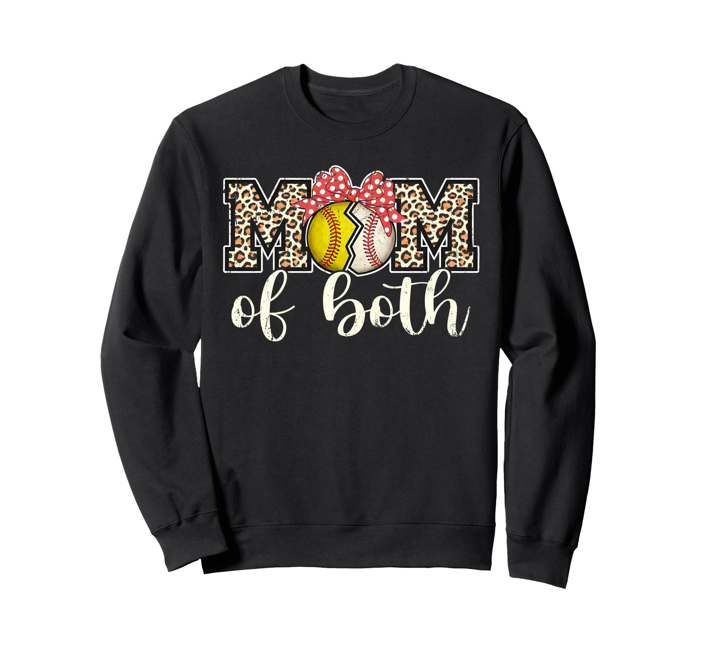 Mom Both Headband Leopard Baseball Sweatshirt - Trendy Graphic Men Women - T-Shirt, Sweatshirt, Hoodie