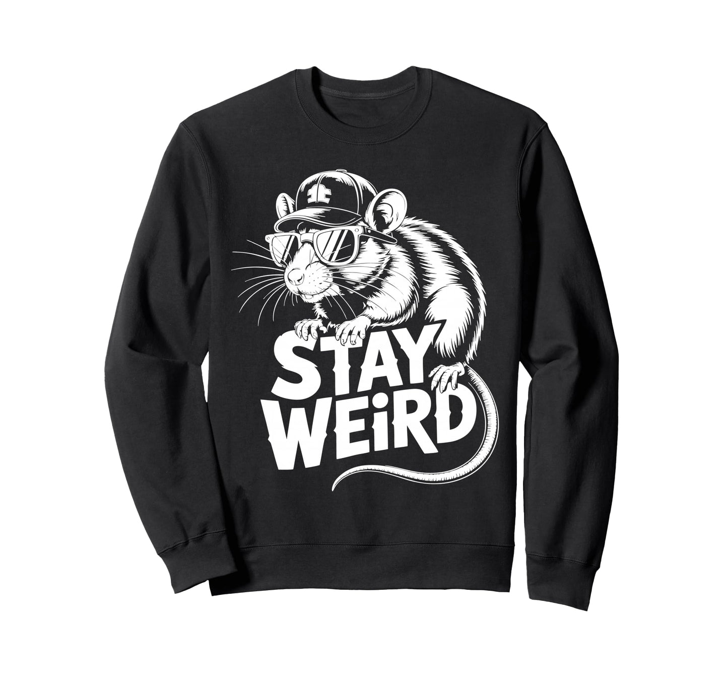 Rat Baseball Cap Sweatshirt - Trendy Graphic for Adults - T-Shirt, Sweatshirt, Hoodie