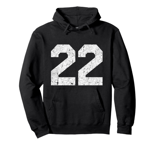 22 Jersey Uniform Varsity Sports Number Hoodie - Graphic Print Men Women - T-Shirt, Sweatshirt, Hoodie