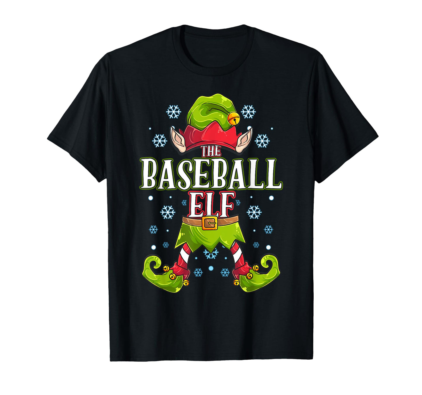 Baseball Elf Matching Family Group T-Shirt - Minimalist Print for Adults - T-Shirt, Sweatshirt, Hoodie
