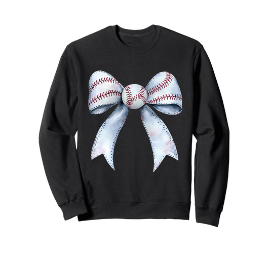 Baseball Coquette Bow Baseball Sweatshirt - Aesthetic Graphic for Adults - T-Shirt, Sweatshirt, Hoodie