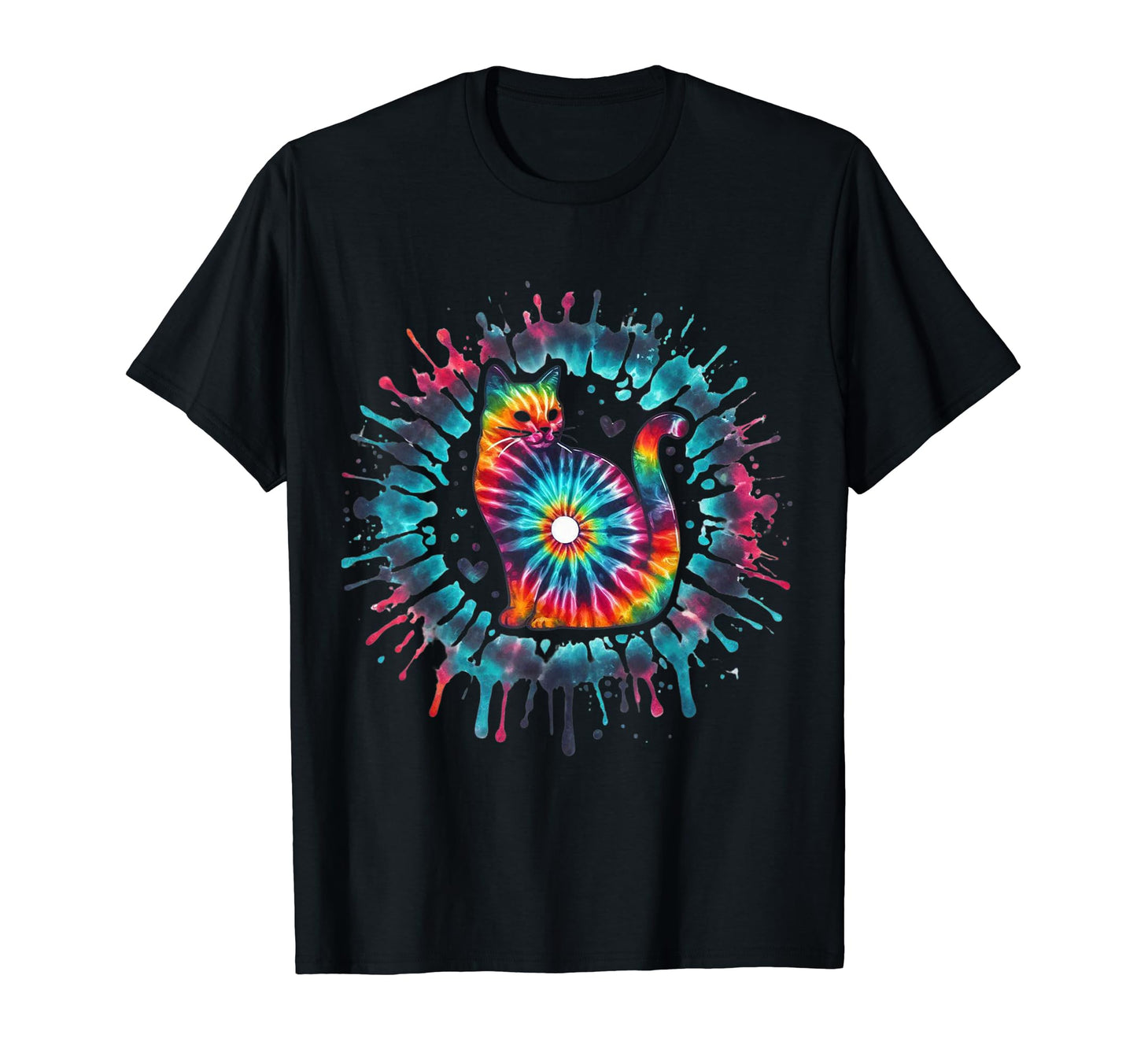 Peace Love Cat Tie Dye Kitty Hippie T-Shirt - Aesthetic Graphic Men Women - T-Shirt, Sweatshirt, Hoodie