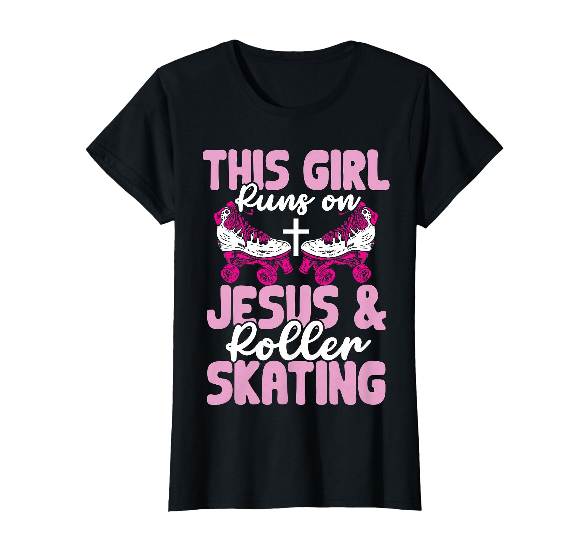 Runs Jesus And Roller Skating Rollerskate T-Shirt - Custom Art Print Unisex - T-Shirt, Sweatshirt, Hoodie