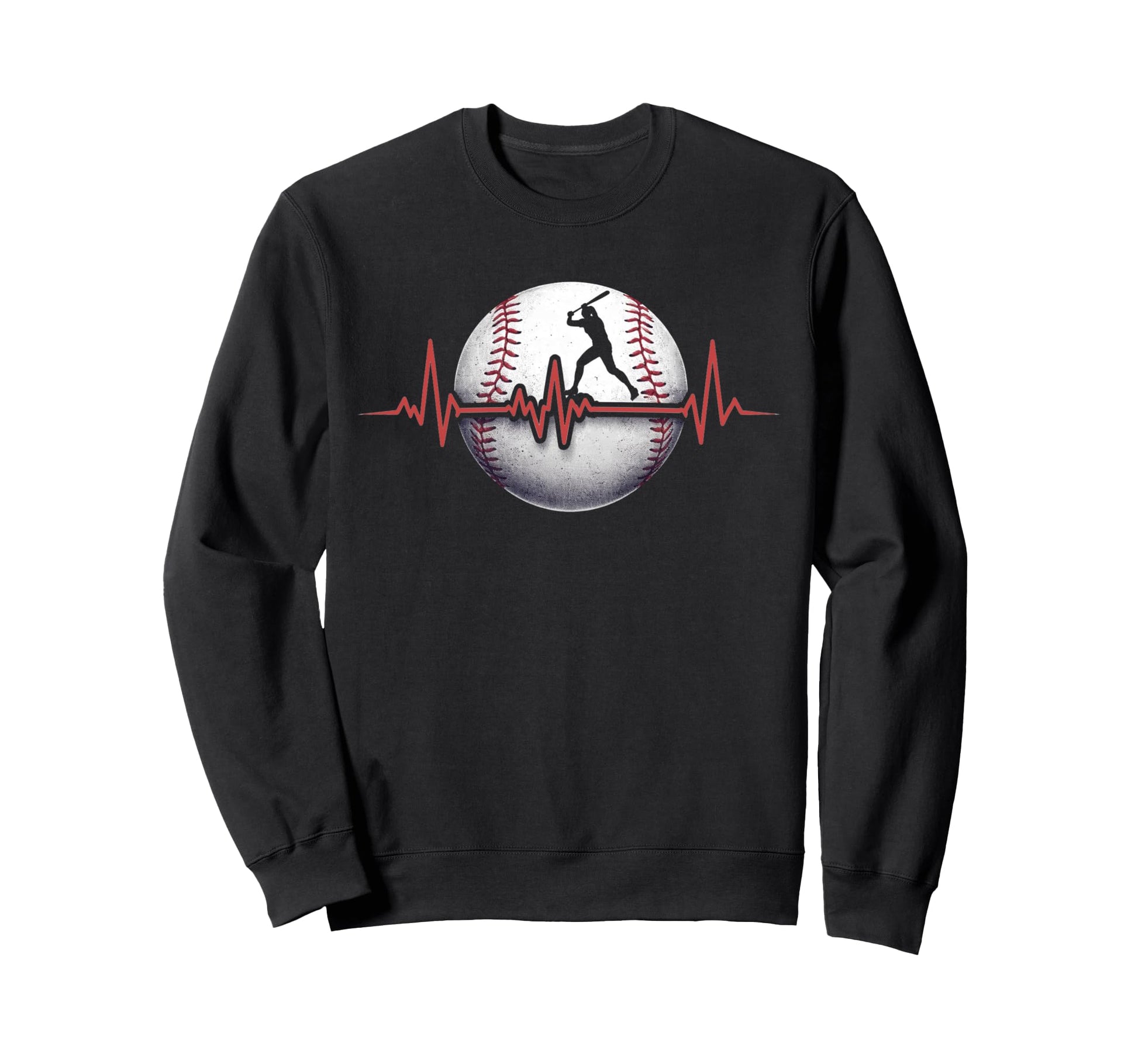 Heartbeat Baseball Sweatshirt - Casual Everyday Wear Men Women - T-Shirt, Sweatshirt, Hoodie