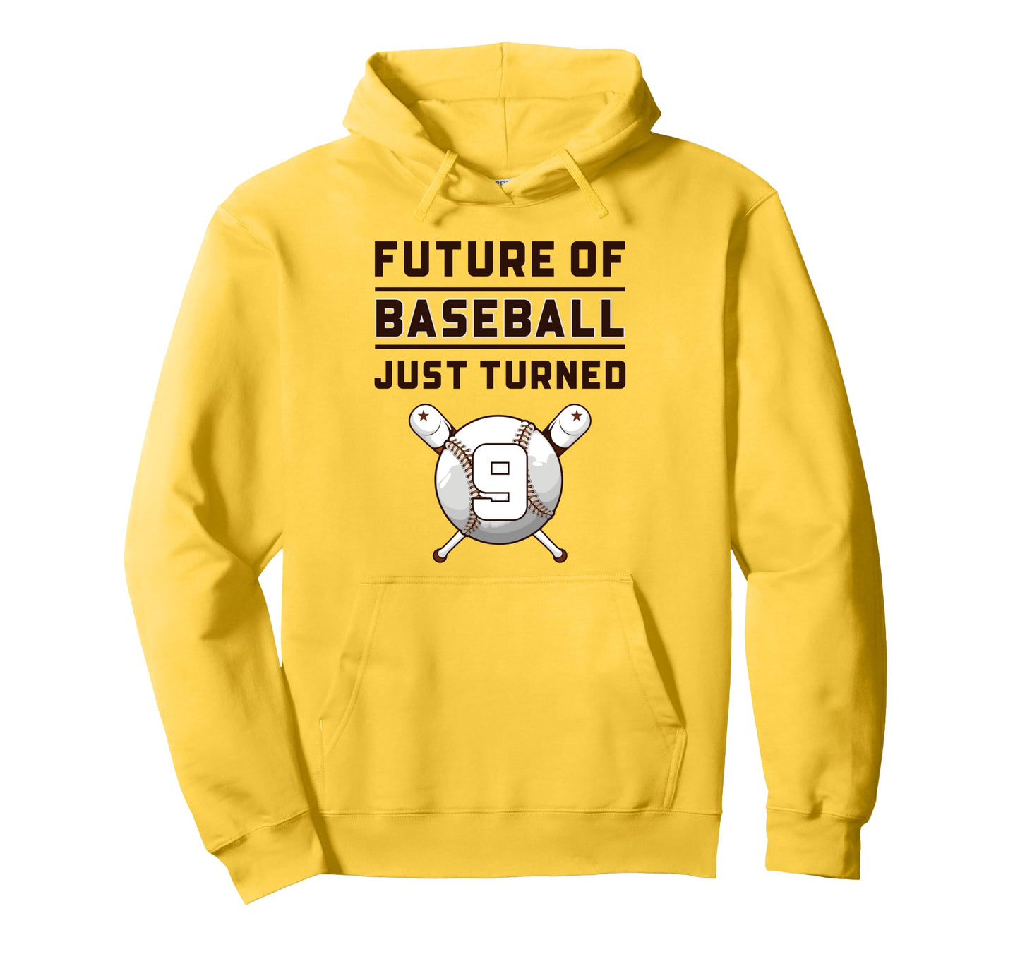 9 Year Old Baseball Birthday Hoodie - Minimalist Print for Adults - T-Shirt, Sweatshirt, Hoodie