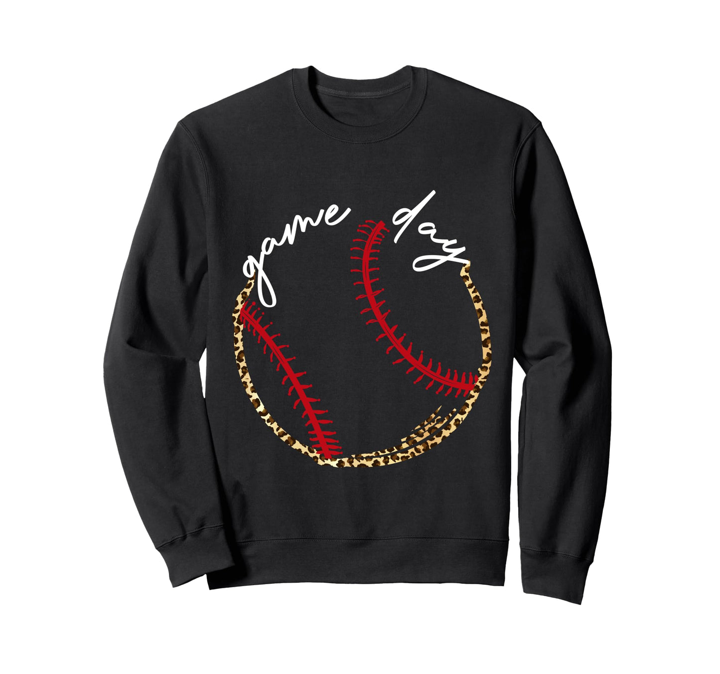Game Day Baseball Leopard Baseball Sweatshirt - Trendy Graphic for Adults - T-Shirt, Sweatshirt, Hoodie