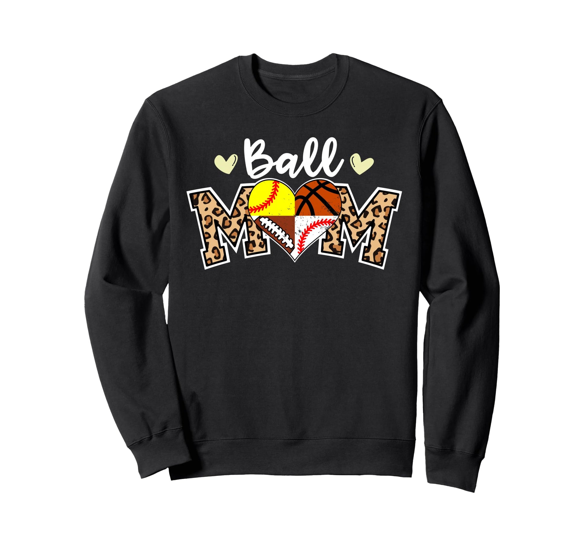 Ball Mom Leopard Football Sweatshirt - Custom Art Print for Adults - T-Shirt, Sweatshirt, Hoodie