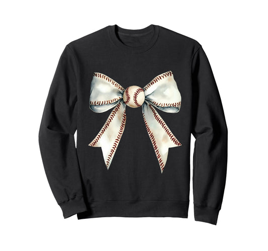 Baseball Coquette Bow Baseball Mom Sweatshirt - Aesthetic Graphic Men Women - T-Shirt, Sweatshirt, Hoodie