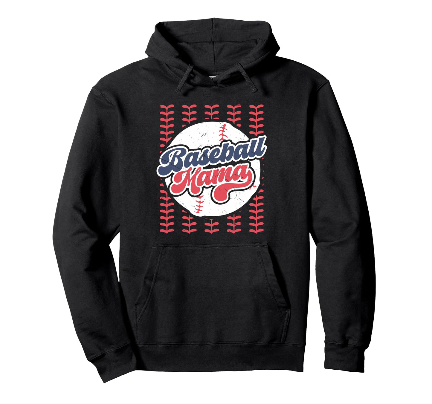 Baseball Mama Distressed Baseball Mom Life Hoodie - Graphic Print Men Women - T-Shirt, Sweatshirt, Hoodie