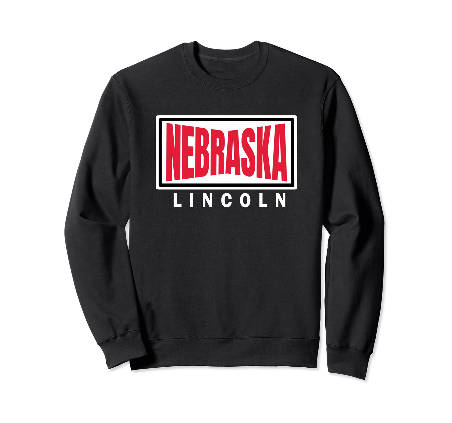 Nebraska Red Black Striped Sweatshirt - Minimalist Print for Adults - T-Shirt, Sweatshirt, Hoodie