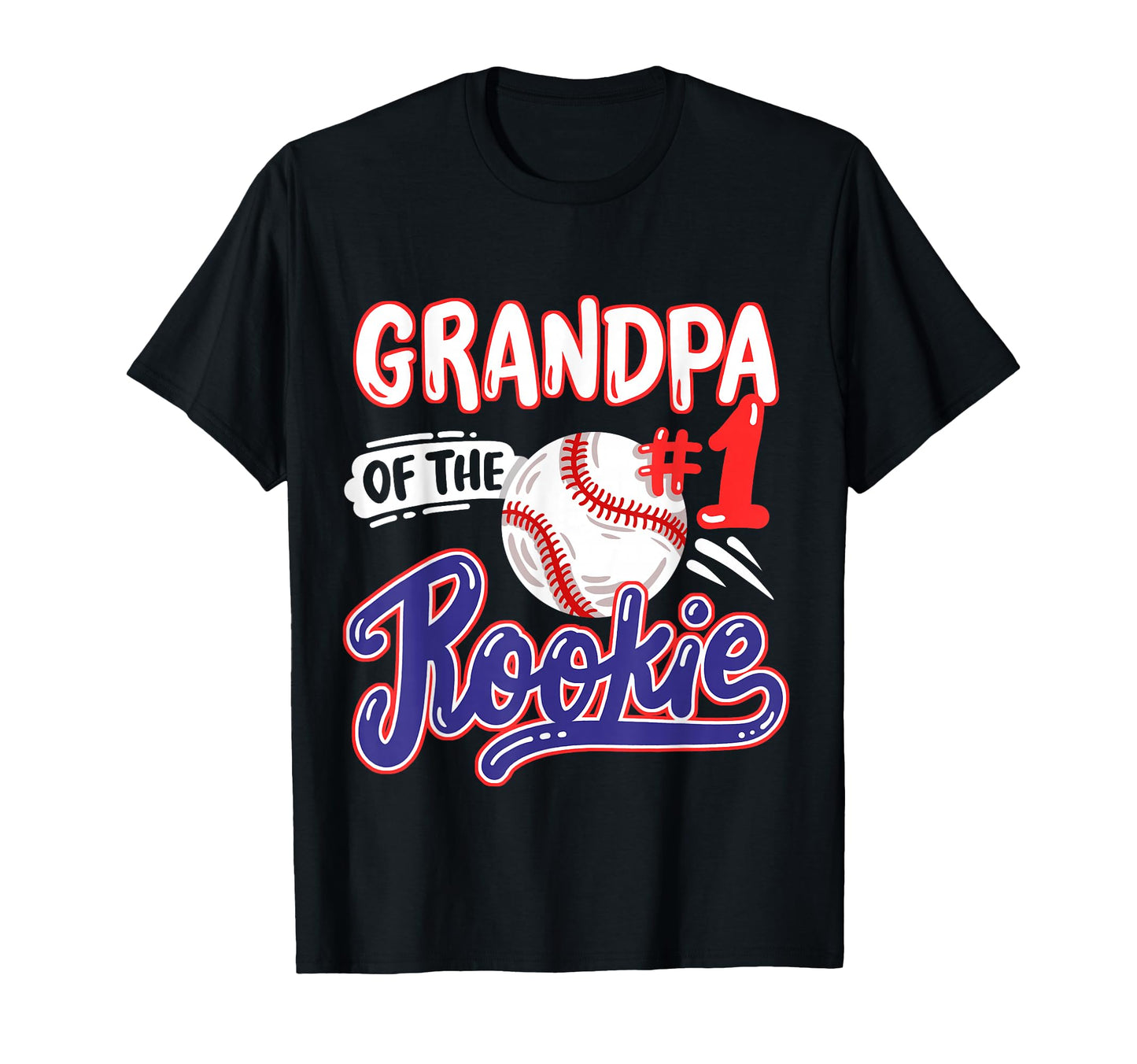 Grandpa Rookie 1St Baseball Birthday T-Shirt - Novelty Apparel for Adults - T-Shirt, Sweatshirt, Hoodie