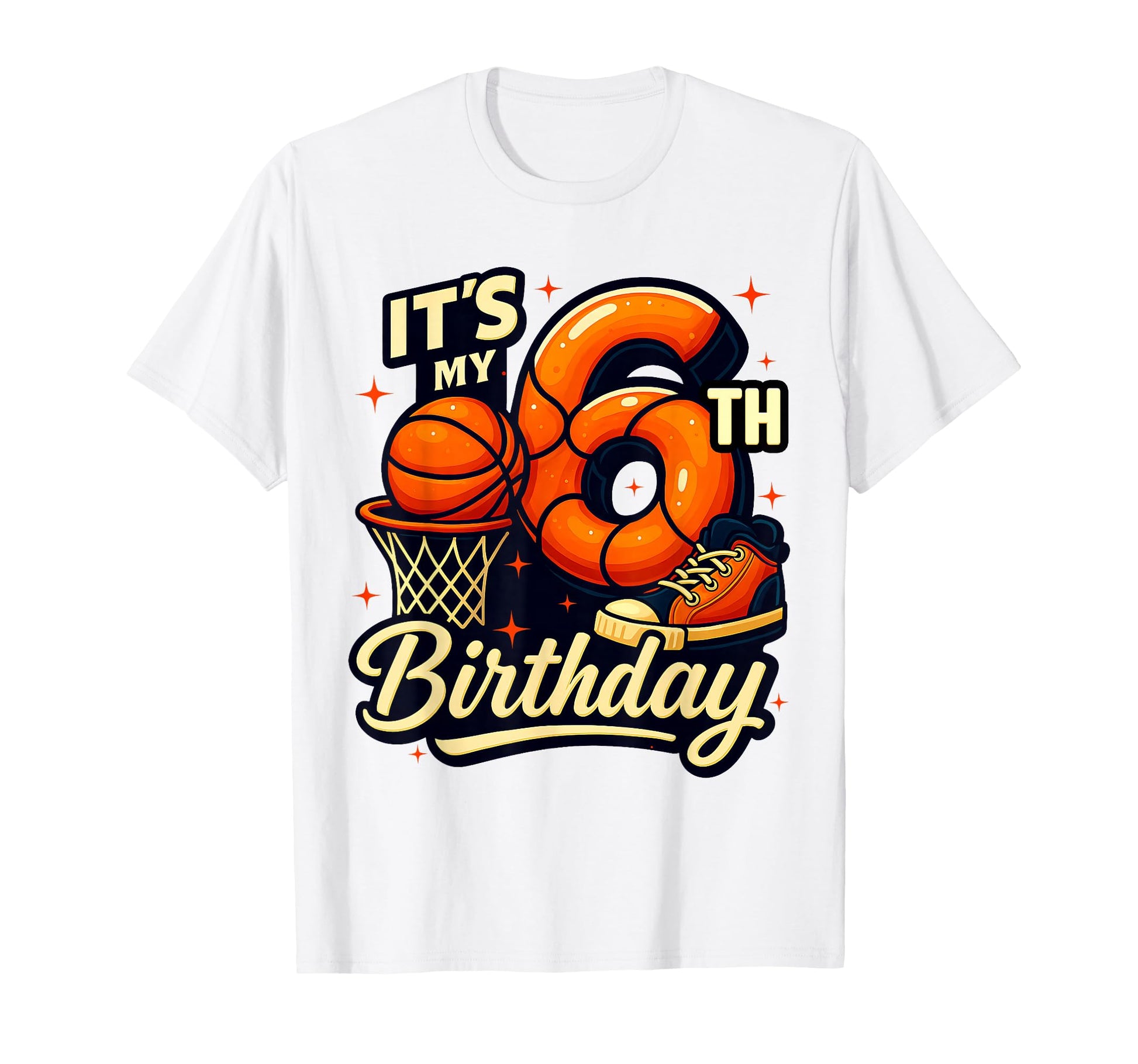 Its My 6Th Birthday Basketball Lover T-Shirt - Custom Art Print for Adults - T-Shirt, Sweatshirt, Hoodie