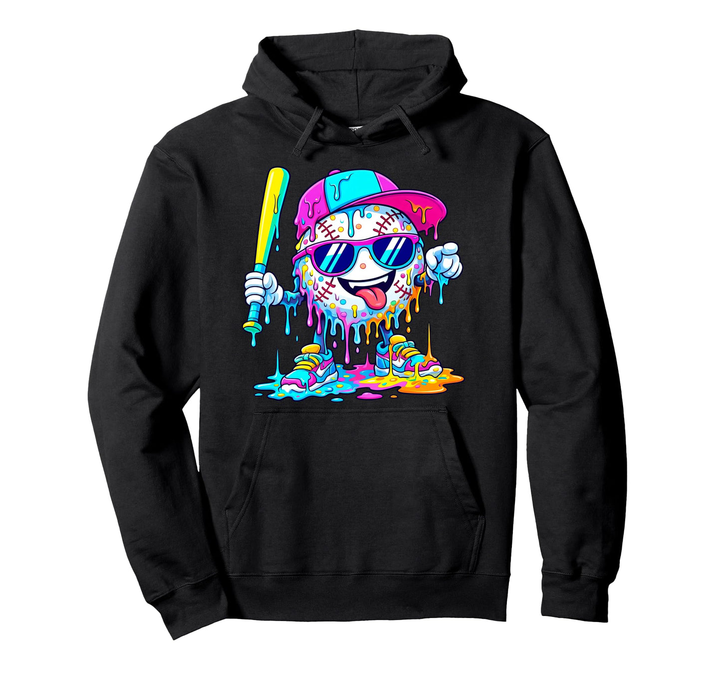 Baseball Drip Ice Cream Drip Baseball Hoodie - Streetwear Style Unisex - T-Shirt, Sweatshirt, Hoodie