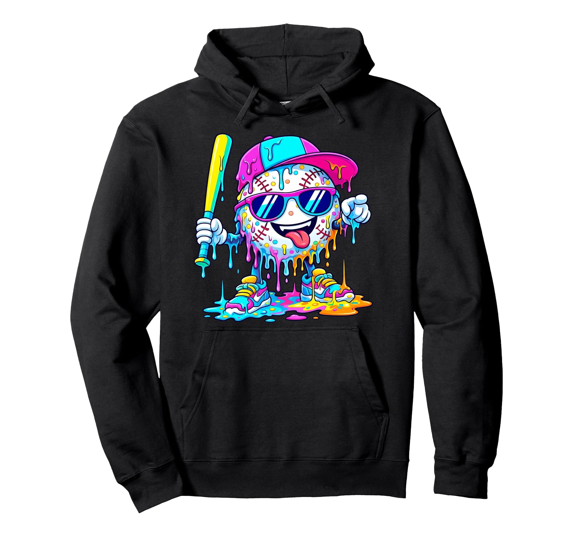 Baseball Drip Ice Cream Drip Baseball Hoodie - Streetwear Style Unisex - T-Shirt, Sweatshirt, Hoodie