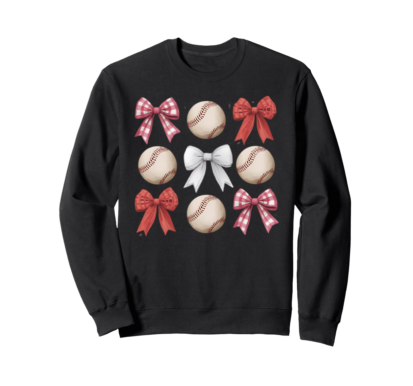 Baseball Coquette Bow Mom Sister Sweatshirt - Novelty Apparel for Adults - T-Shirt, Sweatshirt, Hoodie