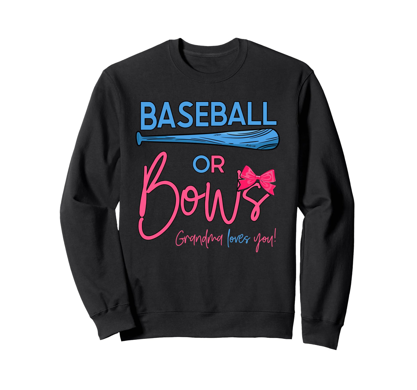 Baseball Or Bows Gender Reveal Party Sweatshirt - Minimalist Print Unisex - T-Shirt, Sweatshirt, Hoodie
