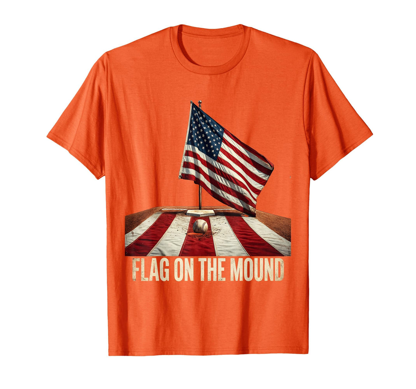Flag Mound Baseball T-Shirt - Unique Graphic Unisex - T-Shirt, Sweatshirt, Hoodie