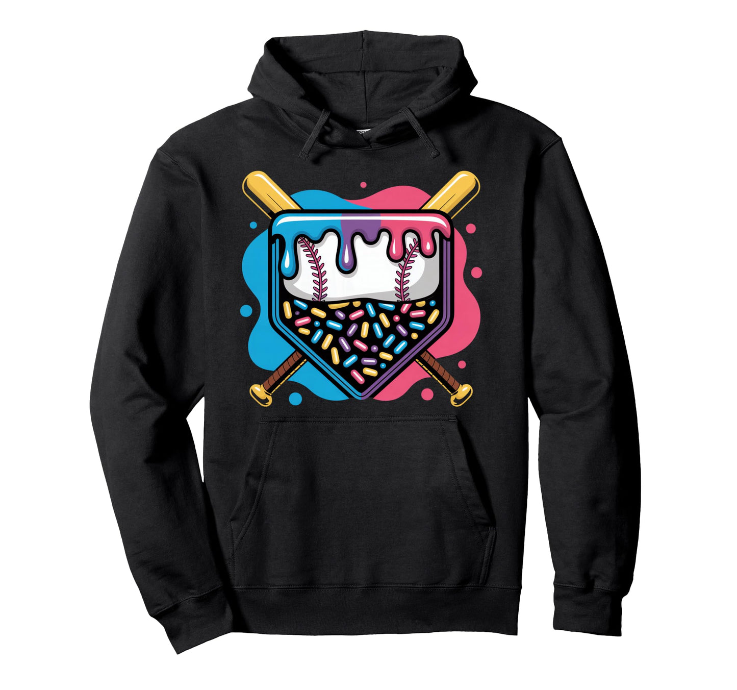 Sweet Homerun Home Plate Sprinkles Hoodie - Aesthetic Graphic for Adults - T-Shirt, Sweatshirt, Hoodie