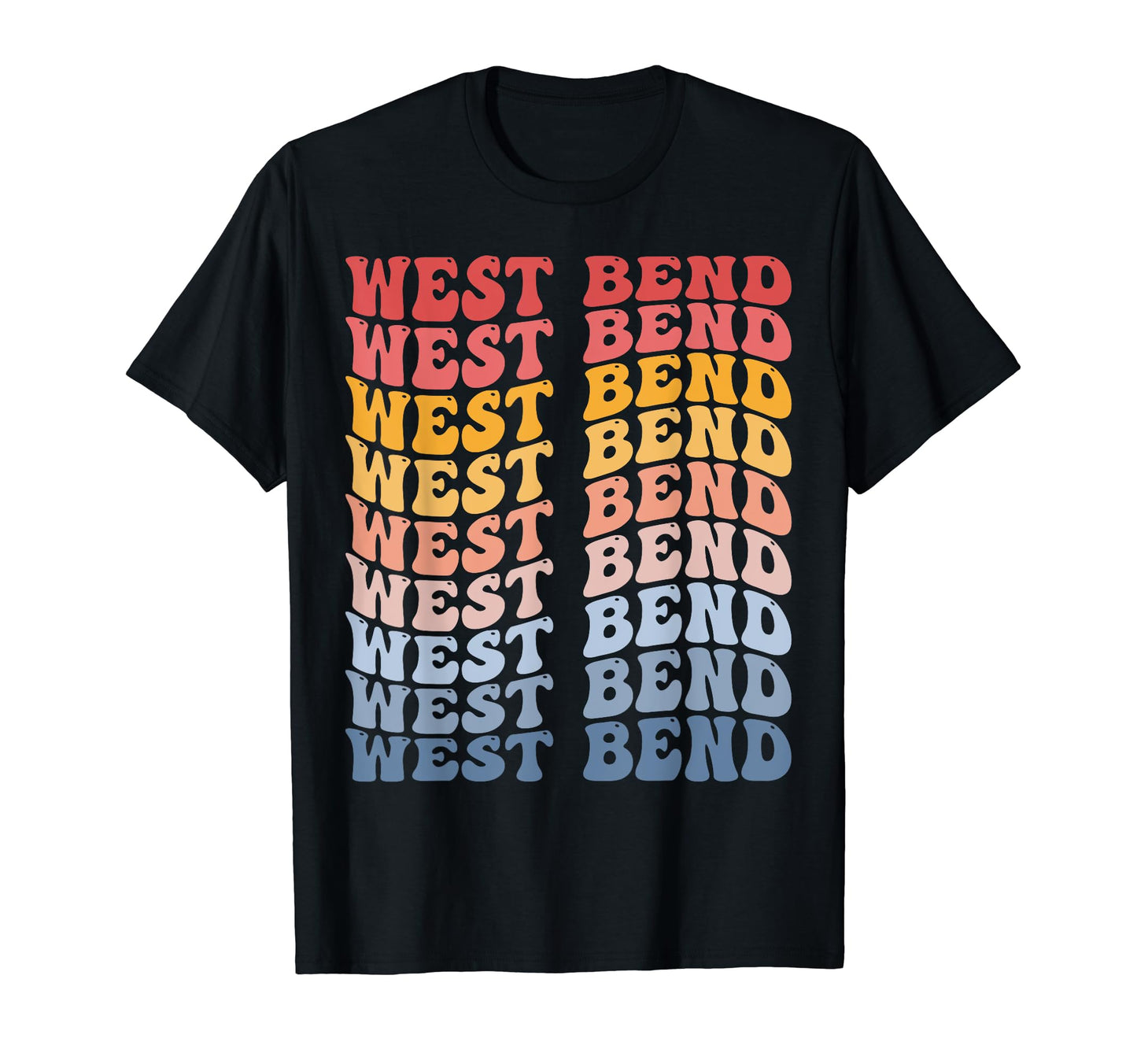 West Bend City Groovy T-Shirt - Graphic Print Men Women - T-Shirt, Sweatshirt, Hoodie