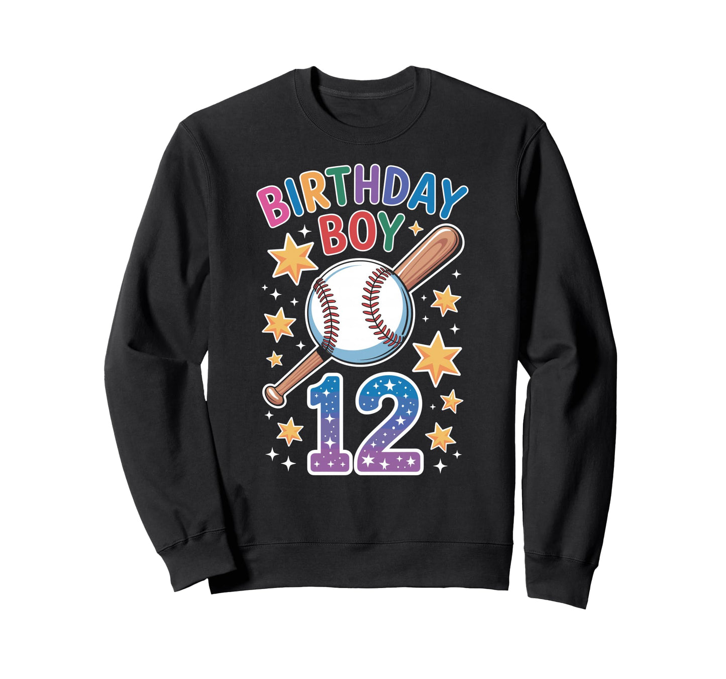 Birthday 12Th Birthday Baseball Sweatshirt - Minimalist Print for Adults - T-Shirt, Sweatshirt, Hoodie