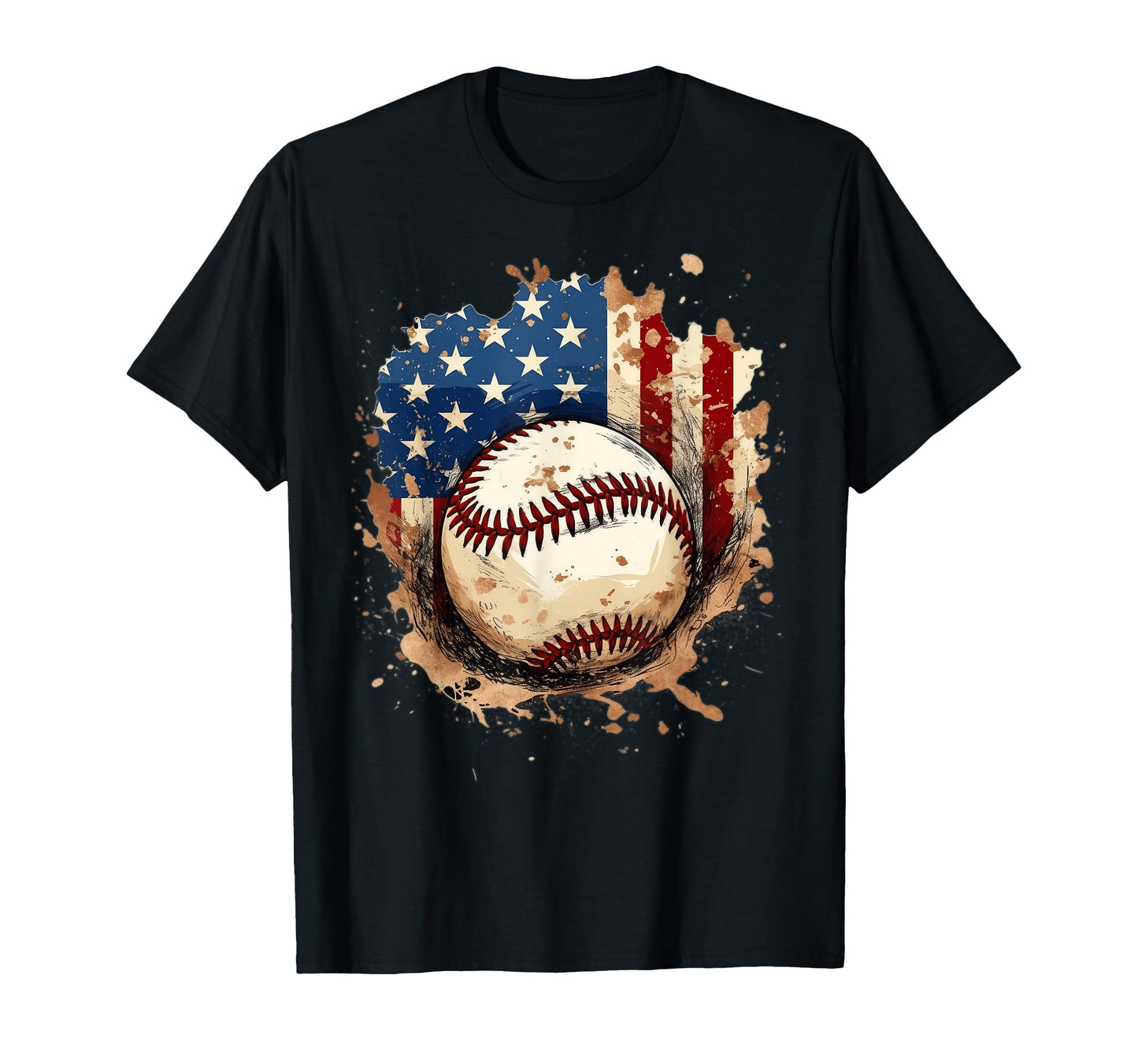 Patriotic Baseball 4Th July Usa T-Shirt - Fun Novelty Design Men Women - T-Shirt, Sweatshirt, Hoodie
