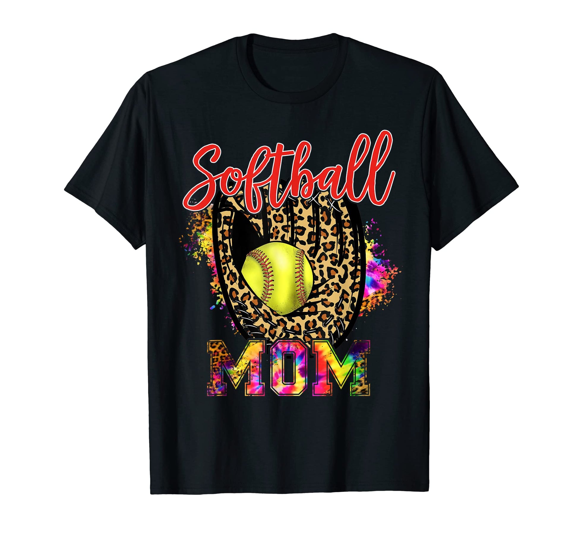 Bleached Softball Mom Leopard T-Shirt - Minimalist Print Men Women - T-Shirt, Sweatshirt, Hoodie