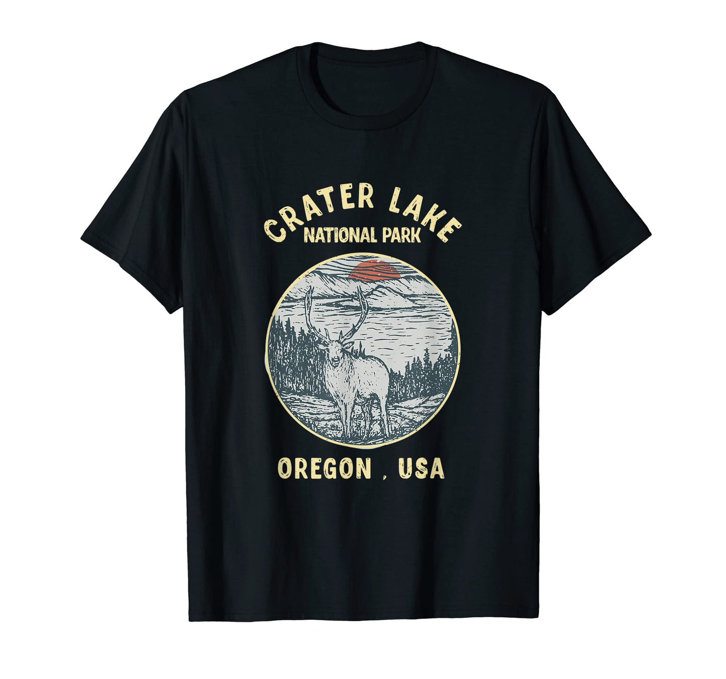Elk Crater Lake National Park T-Shirt - Unique Graphic Unisex - T-Shirt, Sweatshirt, Hoodie