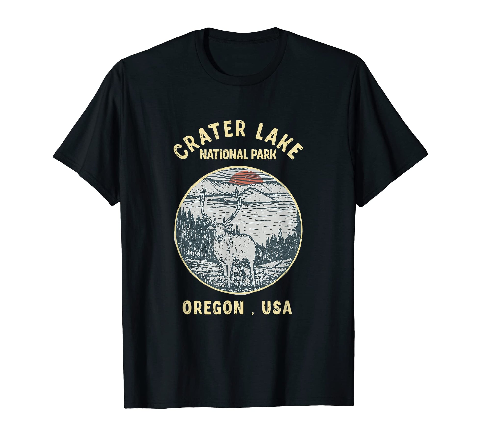 Elk Crater Lake National Park T-Shirt - Unique Graphic Unisex - T-Shirt, Sweatshirt, Hoodie