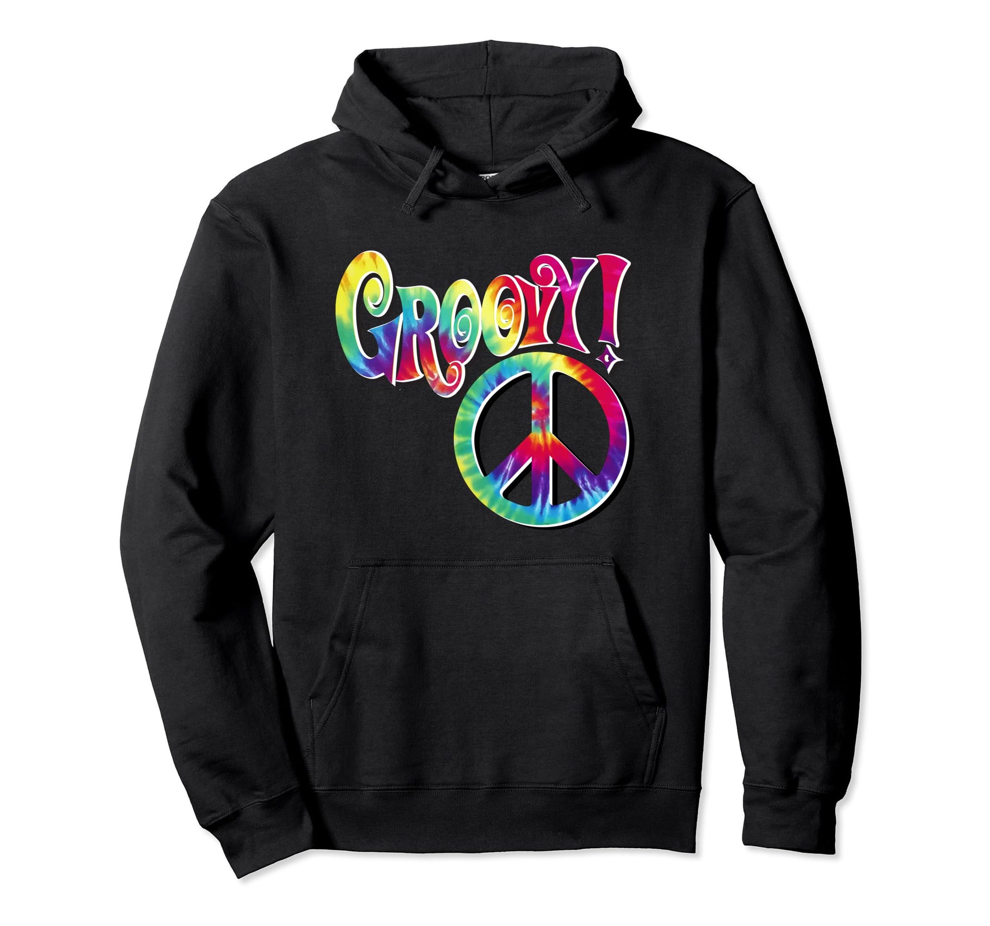 Groovy Psychedelic Tie Dye Hippie Hoodie - Custom Art Print for Adults - T-Shirt, Sweatshirt, Hoodie