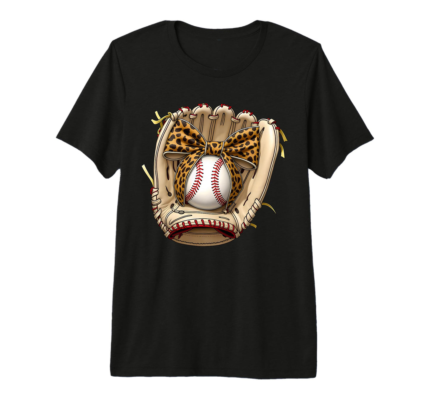 Baseball Glove Coquette Bow T-Shirt - Casual Everyday Wear for Adults - T-Shirt, Sweatshirt, Hoodie