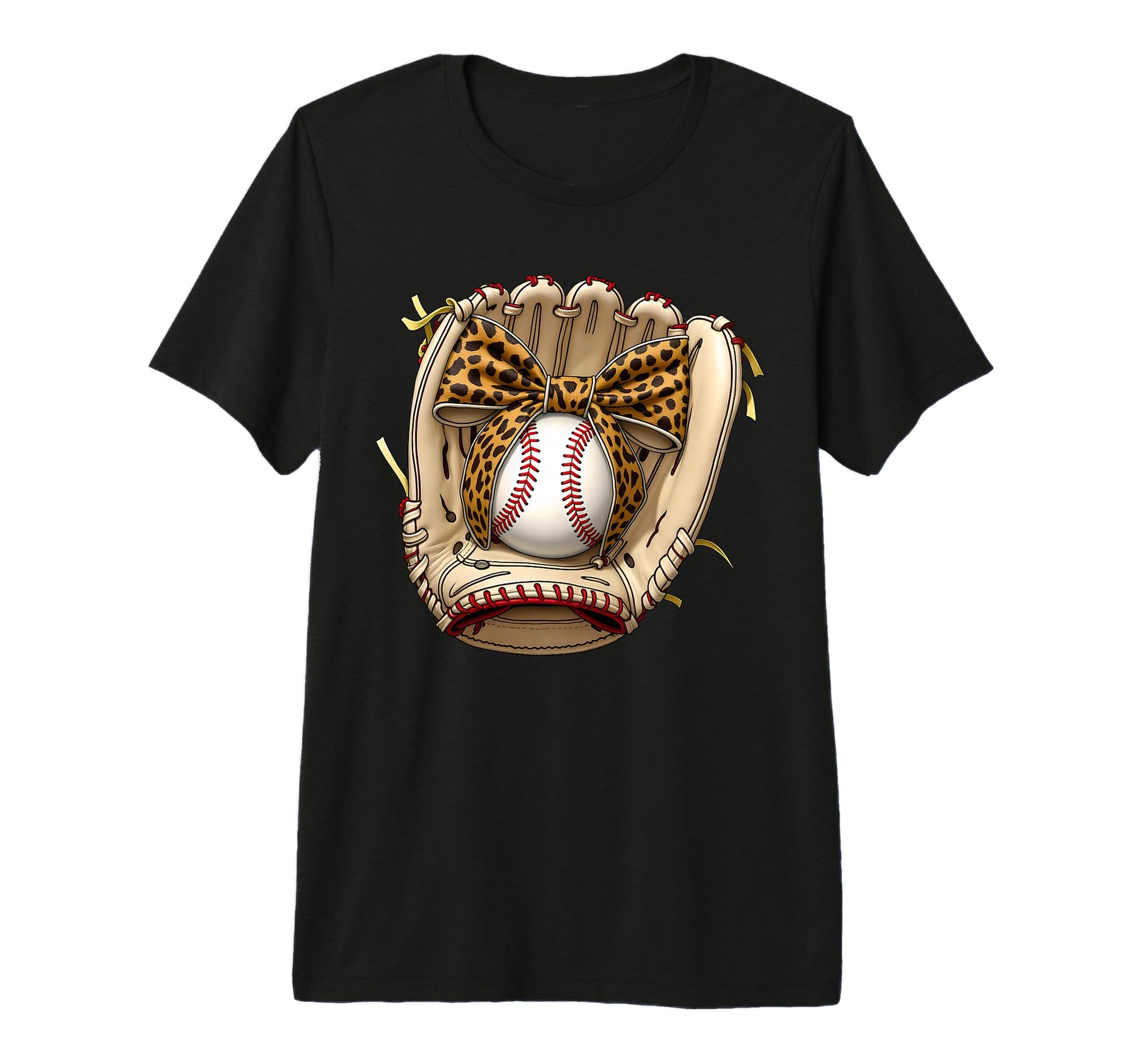 Baseball Glove Coquette Bow T-Shirt - Casual Everyday Wear for Adults - T-Shirt, Sweatshirt, Hoodie