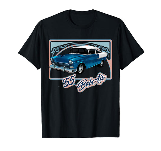 1955 Bel Air 50S Cars Street Hot Rod T-Shirt - Minimalist Print for Adults - T-Shirt, Sweatshirt, Hoodie