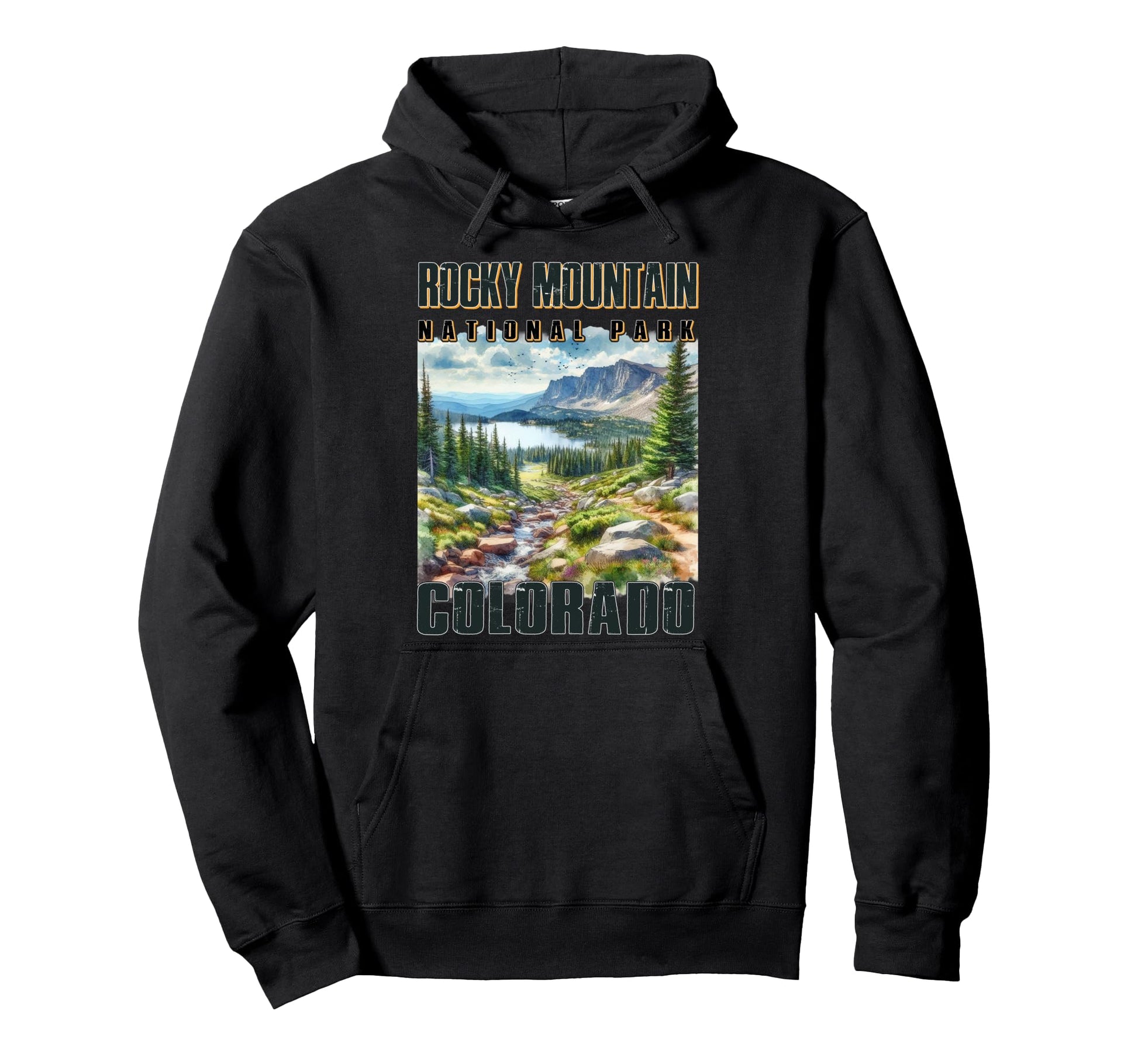 Rocky Mountain National Park Colorado Hiker Hoodie - Trendy Graphic Unisex - T-Shirt, Sweatshirt, Hoodie