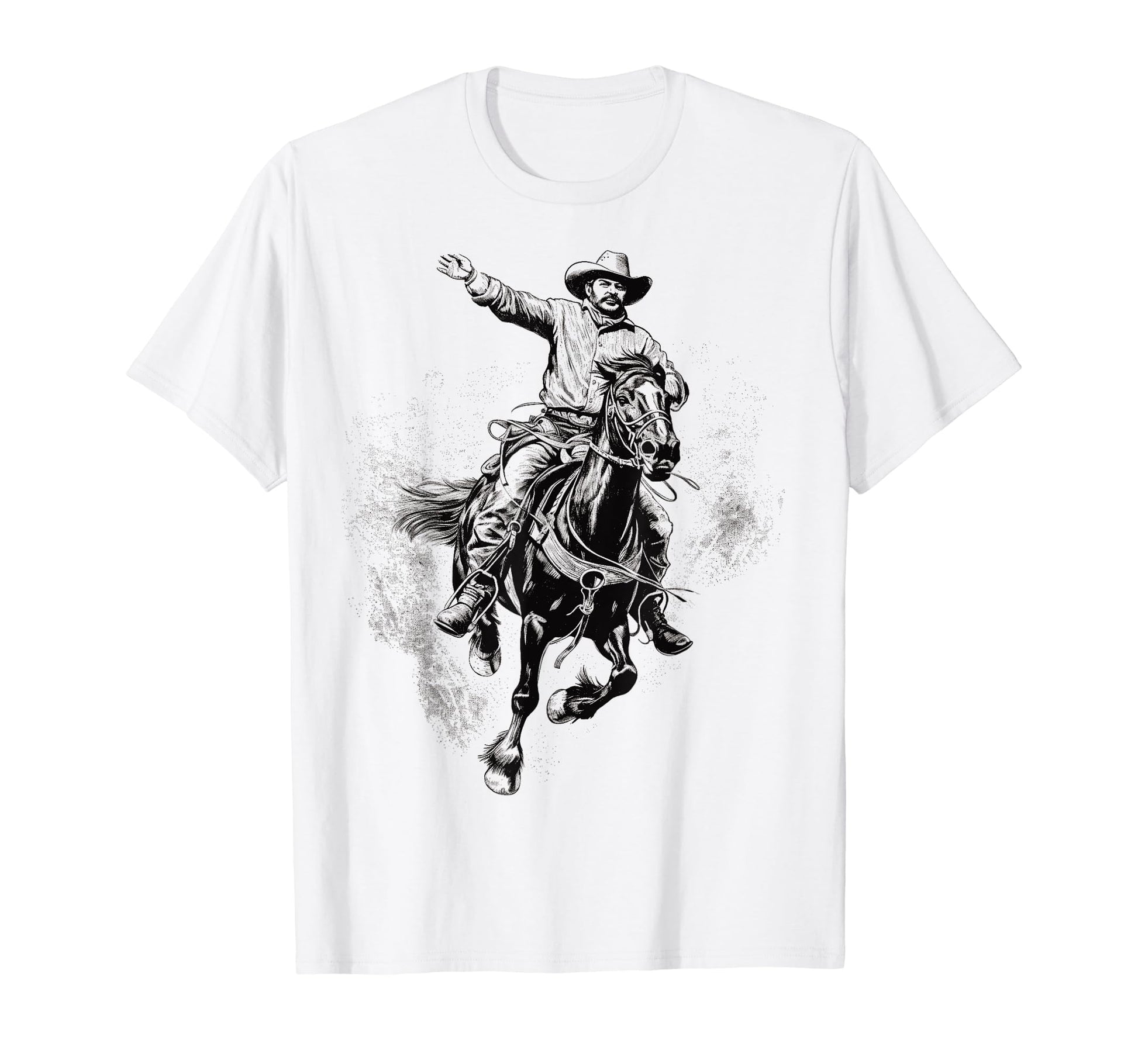 Cowboy Rodeo Horse Riding Usa Cowboy T-Shirt - Custom Art Print for Adults - T-Shirt, Sweatshirt, Hoodie