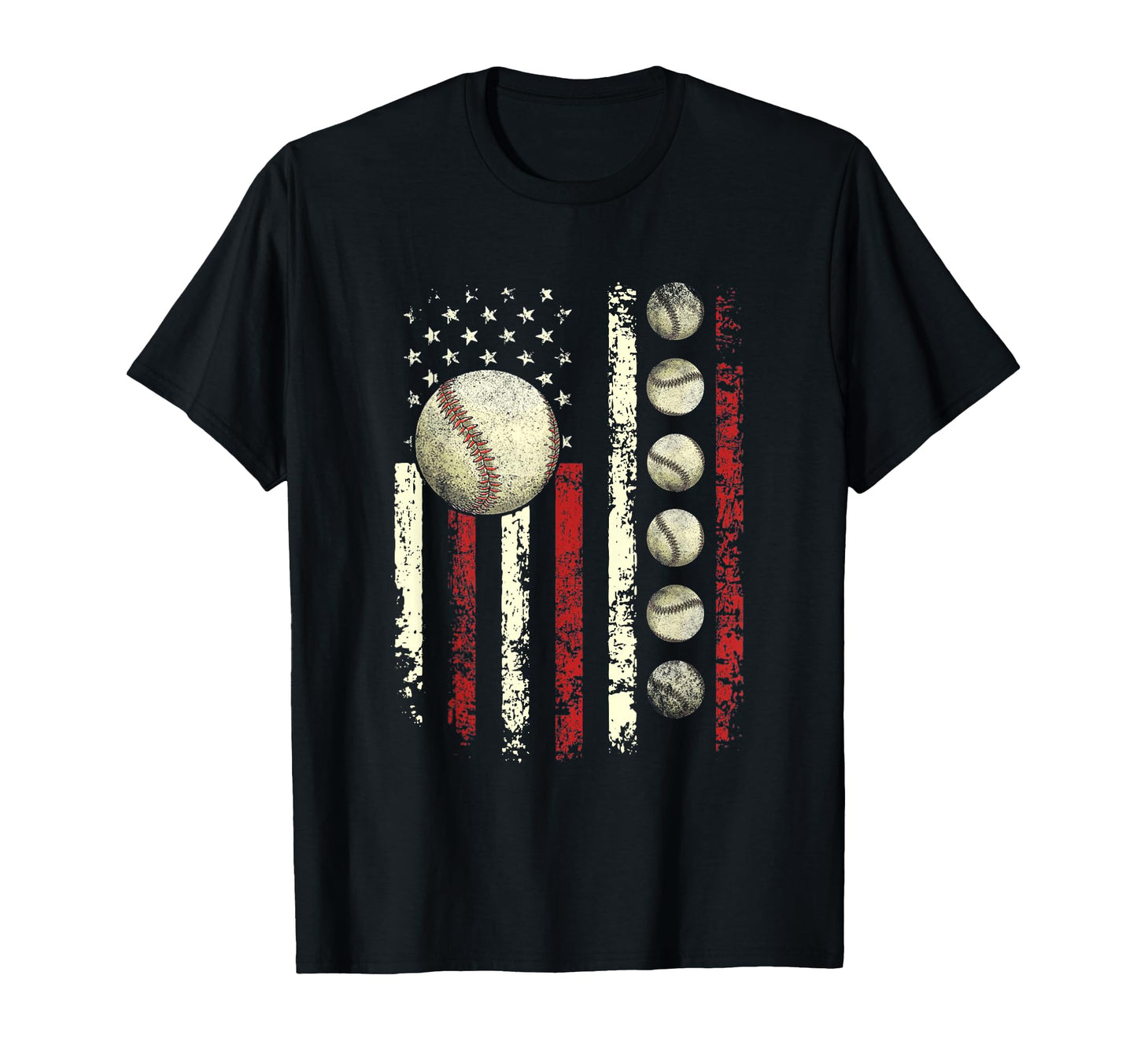 Baseball American Flag T-Shirt - Novelty Apparel for Adults - T-Shirt, Sweatshirt, Hoodie