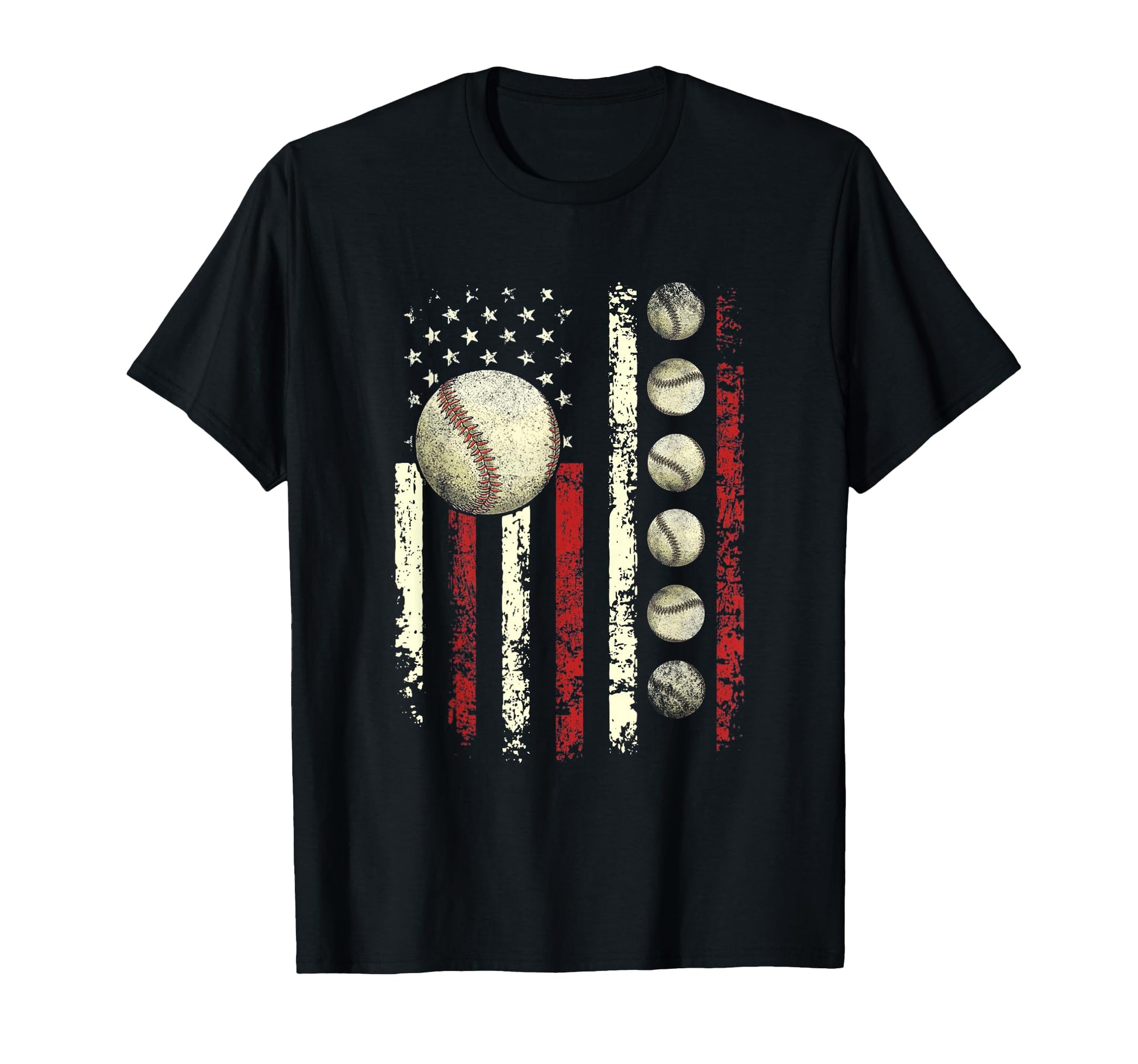 Baseball American Flag T-Shirt - Novelty Apparel for Adults - T-Shirt, Sweatshirt, Hoodie