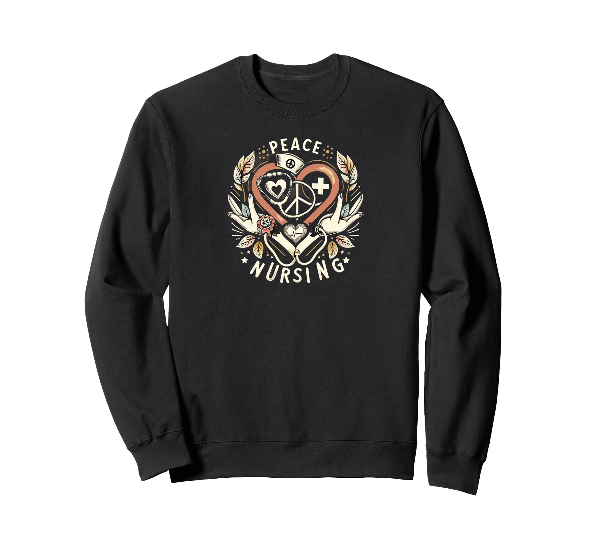 Healthcare Compassion Peace Love Nursing Hoodie - Novelty Apparel Men Women - T-Shirt, Sweatshirt, Hoodie