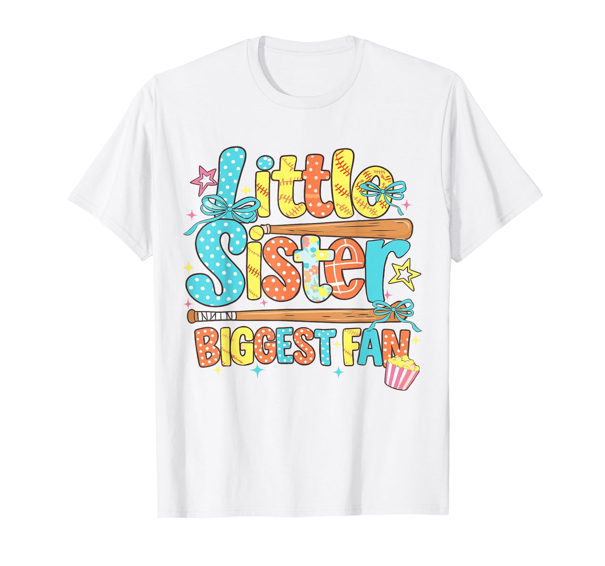 Funny Little Sister Biggest Fan Bow T-Shirt - Trendy Graphic Unisex - T-Shirt, Sweatshirt, Hoodie