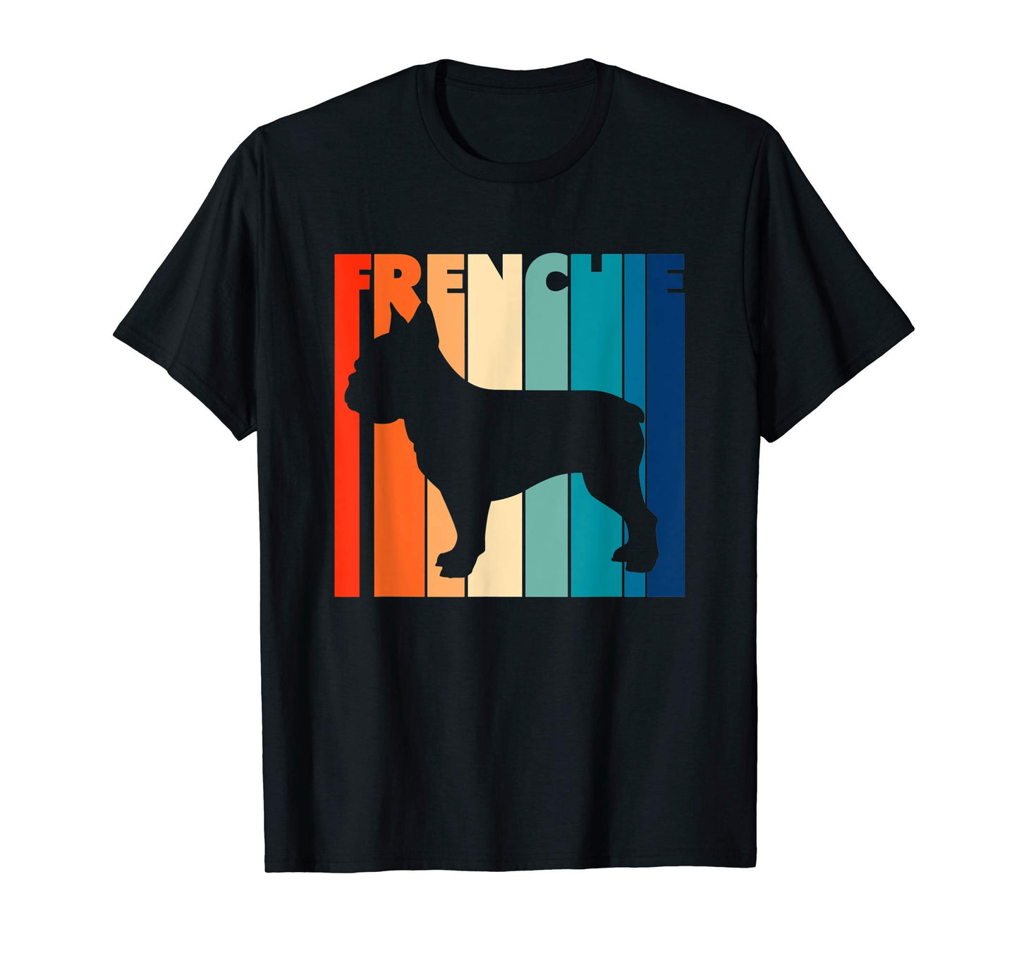 French Bulldog Stripes 60S 70S 80 T-Shirt - Casual Everyday Wear Unisex - T-Shirt, Sweatshirt, Hoodie