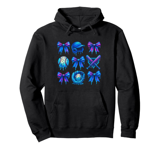 Baseball Drip Ice Cream Bow Sprinkle Hoodie - Novelty Apparel Men Women - T-Shirt, Sweatshirt, Hoodie
