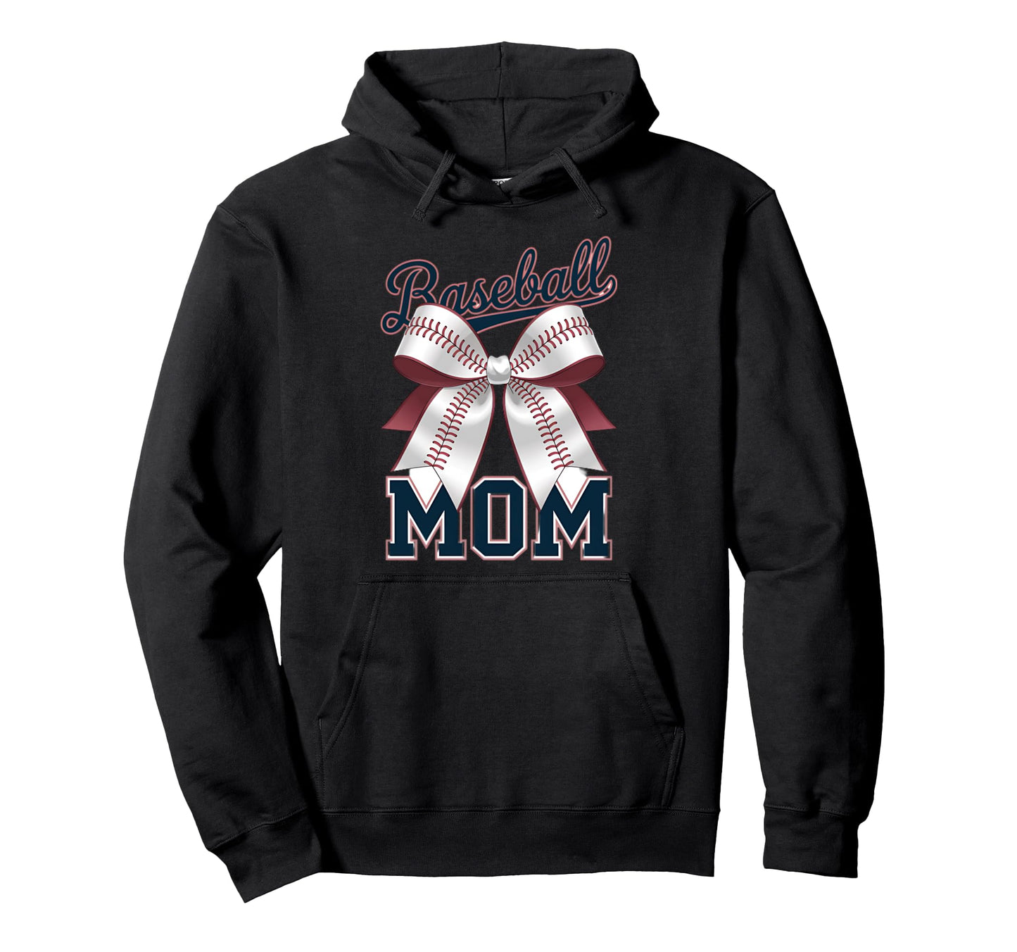 Baseball Mom Coquette Bow Hoodie - Trendy Graphic Unisex - T-Shirt, Sweatshirt, Hoodie