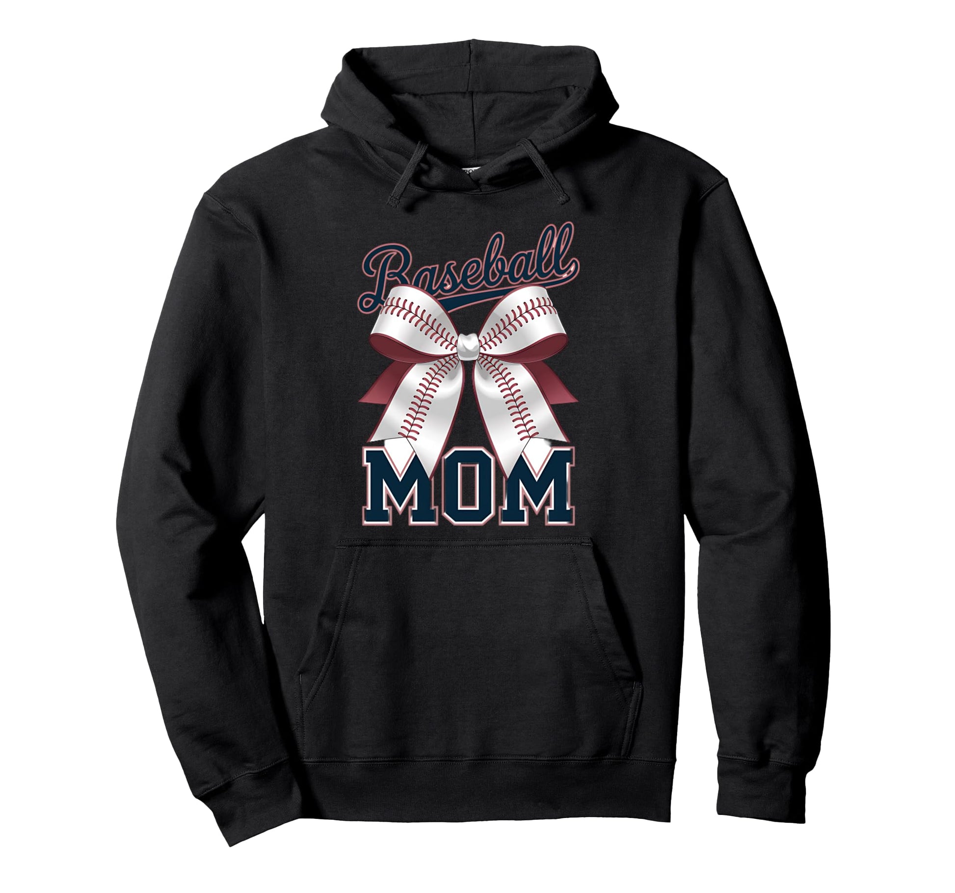 Baseball Mom Coquette Bow Hoodie - Trendy Graphic Unisex - T-Shirt, Sweatshirt, Hoodie